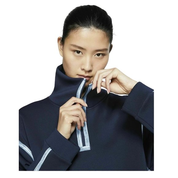 Nike Womens Tech Pack 1/4-zip Fleece Training Pullover Blackened Blue M - Picture 5 of 16
